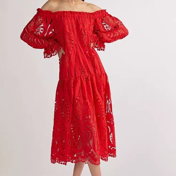 Delfi Off-The-Shoulder Midi Dress s-m new - Picture 10 of 10